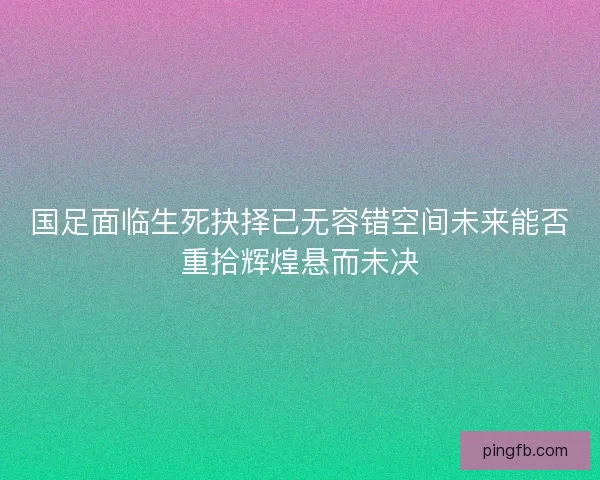 国足面临生死抉择已无容错空间未来能否重拾辉煌悬而未决